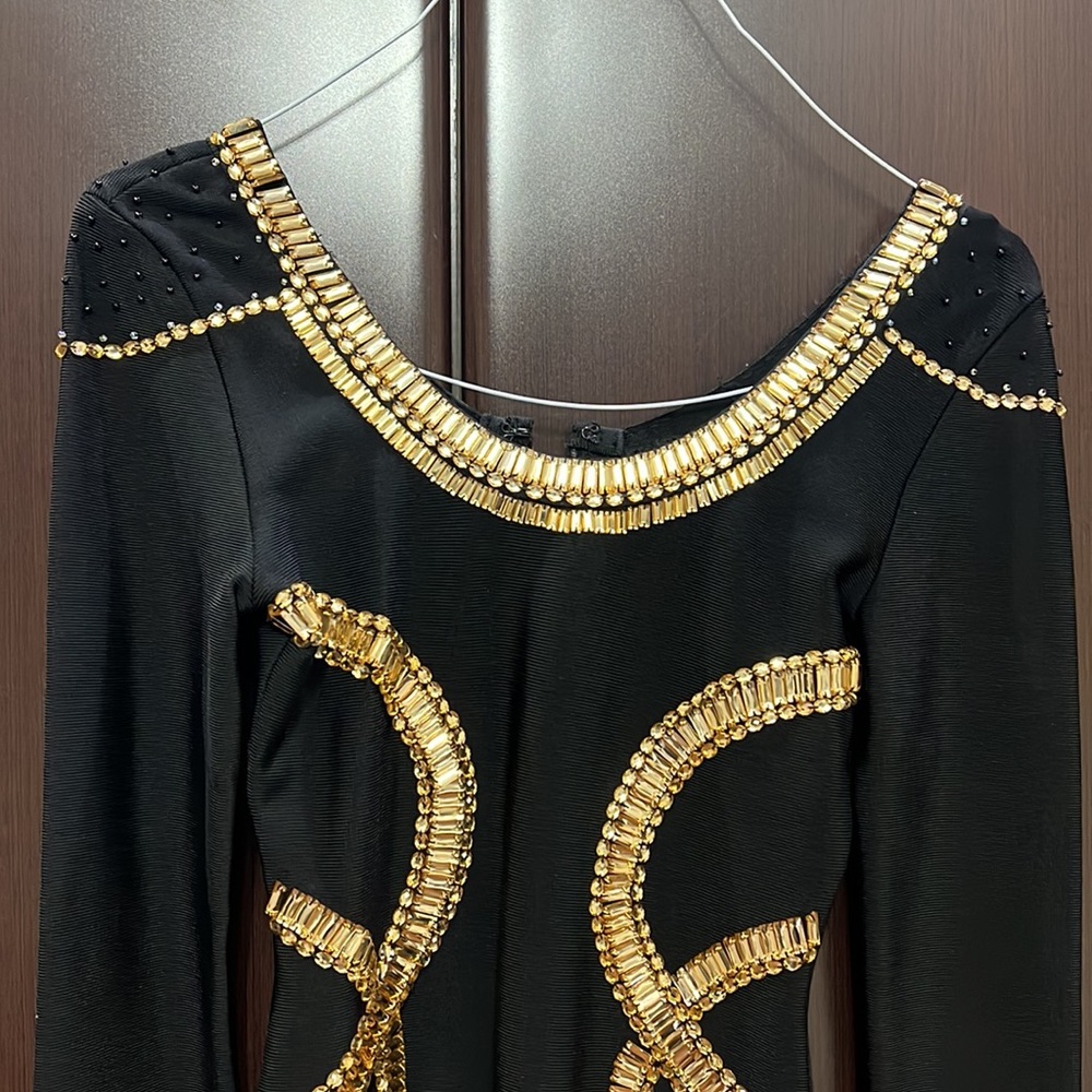 Bandage Dress with crystals, similar to one worn by Kim Kardashian.